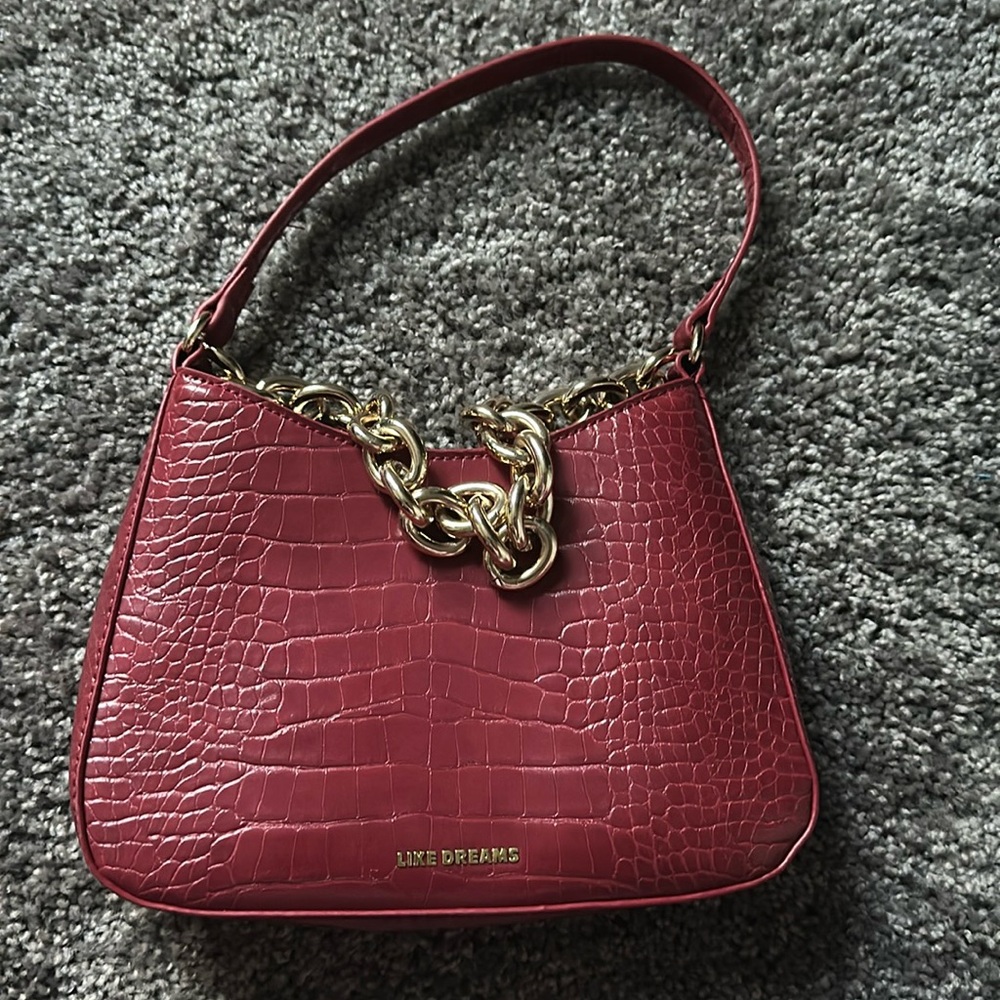 Red shoulder bag
